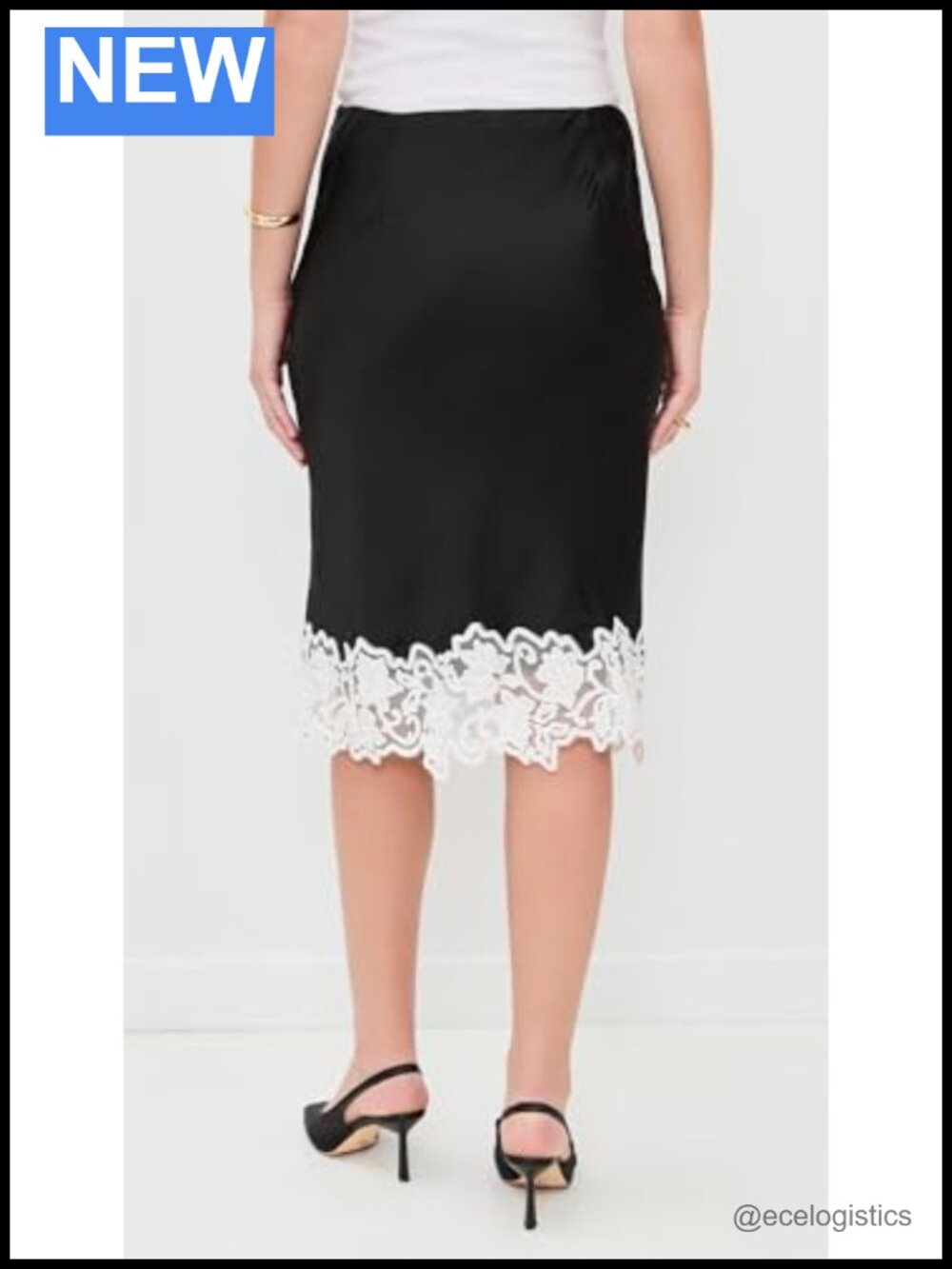Lioness Anchored Midi Skirt 95% Polyester 5% Elastane Low Rise Knee Length